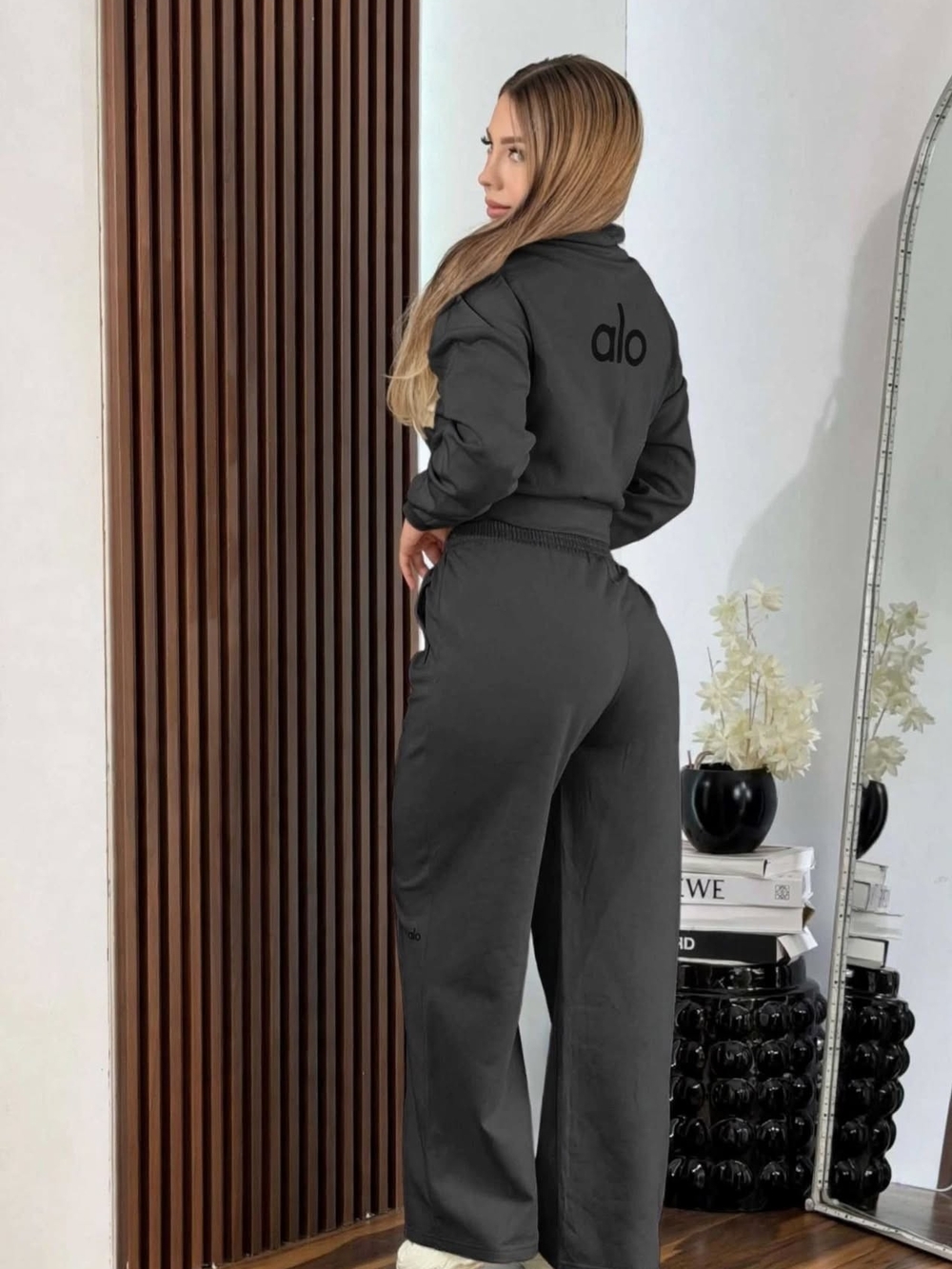 2 Set Yoga Gray Wide-Leg Lounge Pants
